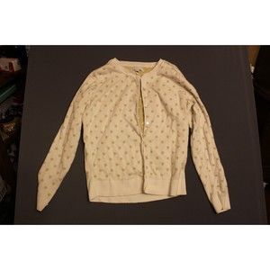 New York & Company Womens White Long Sleeves V Neck Cardigan Sweater Size Large